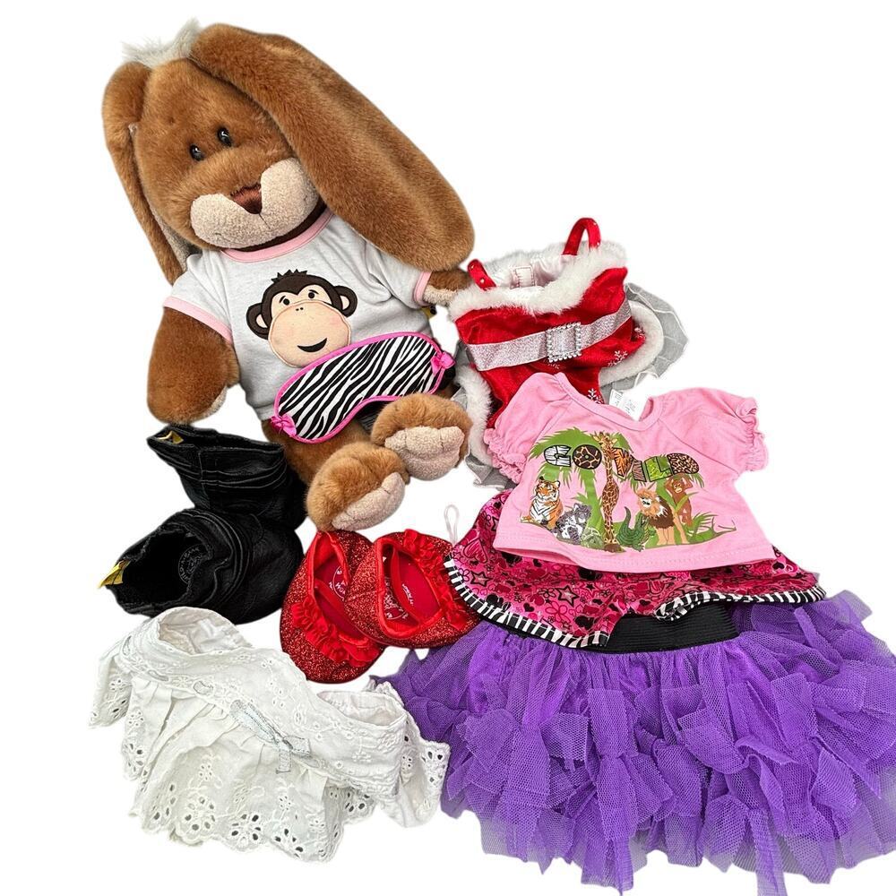 Build a Bear 2003 Vintage Floppy Bunny 11 Piece Clothing & Shoe Accessories Lot